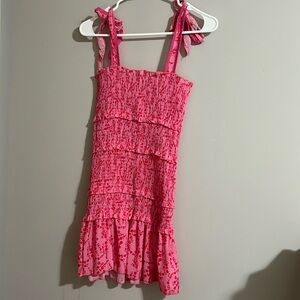 Pink Floral Mini Dress